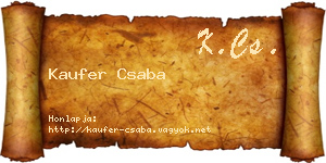 Kaufer Csaba névjegykártya