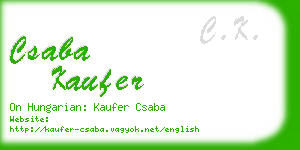 csaba kaufer business card